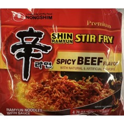 NONGSHIM SHIN STIR FRY NOODLE SPICY BEEF 4.00 PACKET