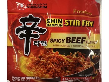 NONGSHIM SHIN STIR FRY NOODLE SPICY BEEF 4.00 PACKET