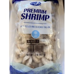 WILD SEA PREMIUM RAW PEELED SHRIMP  2.00 POUNDS