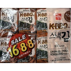 WANG KOREA KBBQ CRISPY SEAWEED SNACK  16.00 PACKET