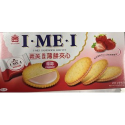 I MEI SANDWICH BISCUIT STRAWBERRY FLA 5.08 OUNCE