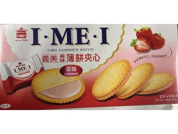 I MEI SANDWICH BISCUIT STRAWBERRY FLA 5.08 OUNCE