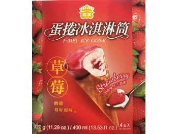 I MEI ICE CREAM CONE STRAWBERRY FLA 4.00 PIECE