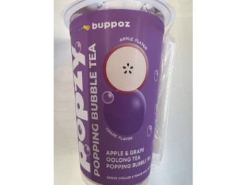 BUPPOZ POPZY POPPING BUBBLE TEA  APPLE&GRAPE OOLON 11.33 OUNCE