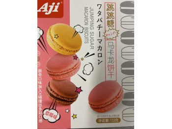 AJI JUMPING SUGAR MACARON BISCUITS STRAWBERRY FLA 133.00 GRAM