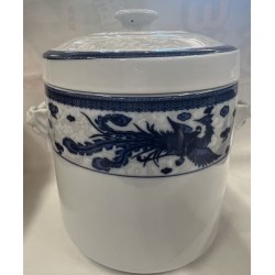 DRAGON AND PHOENIX STEW POT WITH DOUBLE LIDS#8  