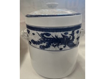 DRAGON AND PHOENIX STEW POT WITH DOUBLE LIDS#8  