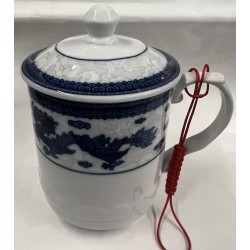 DRAGON AND PHOENIX MUGF WITH LID   