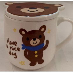 BEAR MUG WITH LID   
