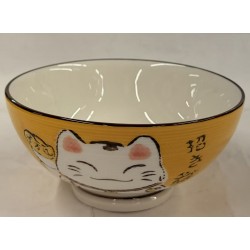 YELLOW LUCY CAT BOWL 4.5INCH  