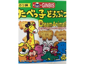 GINBIS DREAM ANIMALS BISCUITS SEAWEED 50.00 GRAM