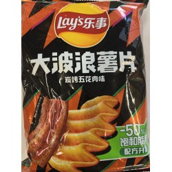 LAYS WAVE POTATO CHIPS (GRILLED PORK FL) 70.00 GRAM