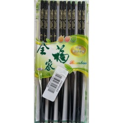 5 PAIR CHOPSTICKS BLACK DRAGON   