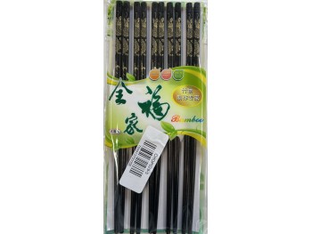 5 PAIR CHOPSTICKS BLACK DRAGON   