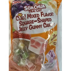 CIAO MIXED FLA SQUARE-SHAPED JELLY GUMMY CANDY  350.00 GRAM