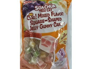 CIAO MIXED FLA SQUARE-SHAPED JELLY GUMMY CANDY  350.00 GRAM