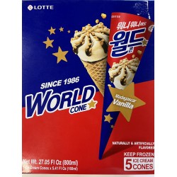 LOTTE WORLD CONE ICE GREAM 5P 27.05 OUNCE