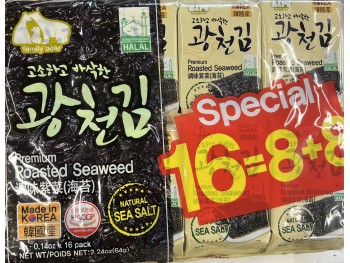 FAMILY BEAR PREMIUM ROASTED SEAWEED  16.00 PACKET