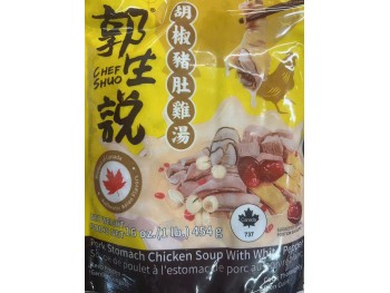 CHEF SHUO PORK STOMACH CHICKEN SOUP WITH WHITE PEP 454.00 GELTABS