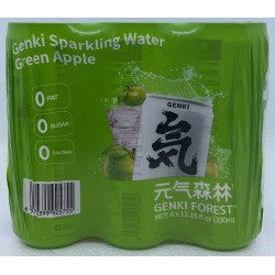 GENKI SPARKLING WATER GREEN APPLE 6.00 CAN